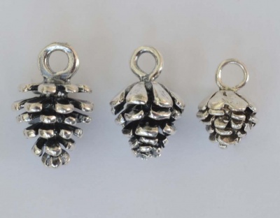 Sterling Silver Charms Earrings Pine Cones  x 1